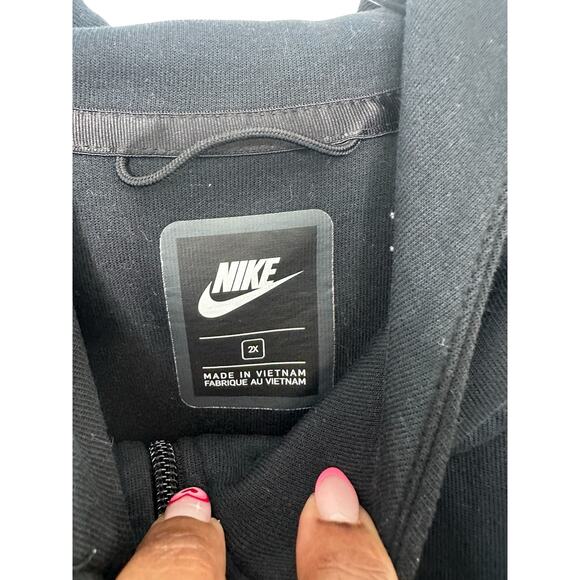Nike Plus Women's Black Windrunner Full Zip Tech Fleece Jacket Hoodie Size 2X - Picture 2 of 12
